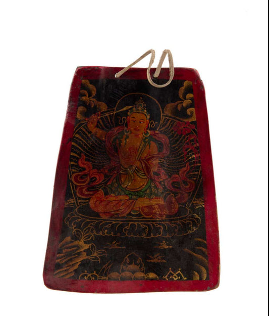 Thangka Bouddhiste Manjushri – Artisanat Népalais En Os De Yak