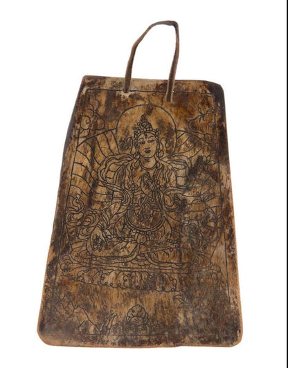 Tsakli Bouddhiste Tara Verte – Peinture Miniature Tibétaine Sur Os De Bovin (Copie)