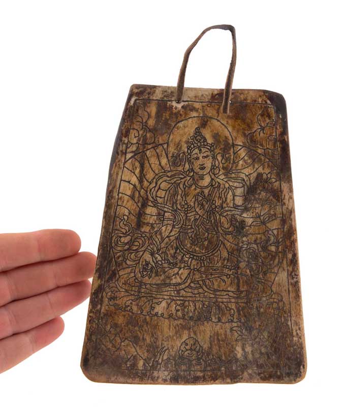 Tsakli Bouddhiste Tara Verte – Peinture Miniature Tibétaine Sur Os De Bovin (Copie)