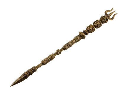 Khatvanga Cérémoniel Tibétain en Alliage de Cuivre – Sceptre Rituel Bouddhiste Tantrique