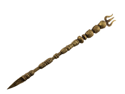 Khatvanga Cérémoniel Tibétain en Alliage de Cuivre – Sceptre Rituel Bouddhiste Tantrique