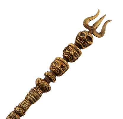 Khatvanga Cérémoniel Tibétain en Alliage de Cuivre – Sceptre Rituel Bouddhiste Tantrique