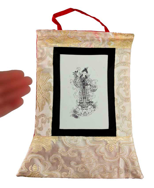 Thangka Miniature Guanyin – Art Spirituel Du Népal