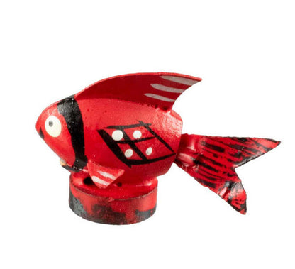 Magnet Poisson Rouge En Coque De Pistache – Artisanat Miniature