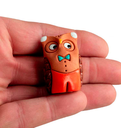 Figurine Chouette En Terre Cuite – Maillot De Bain – Artisanat De Pologne