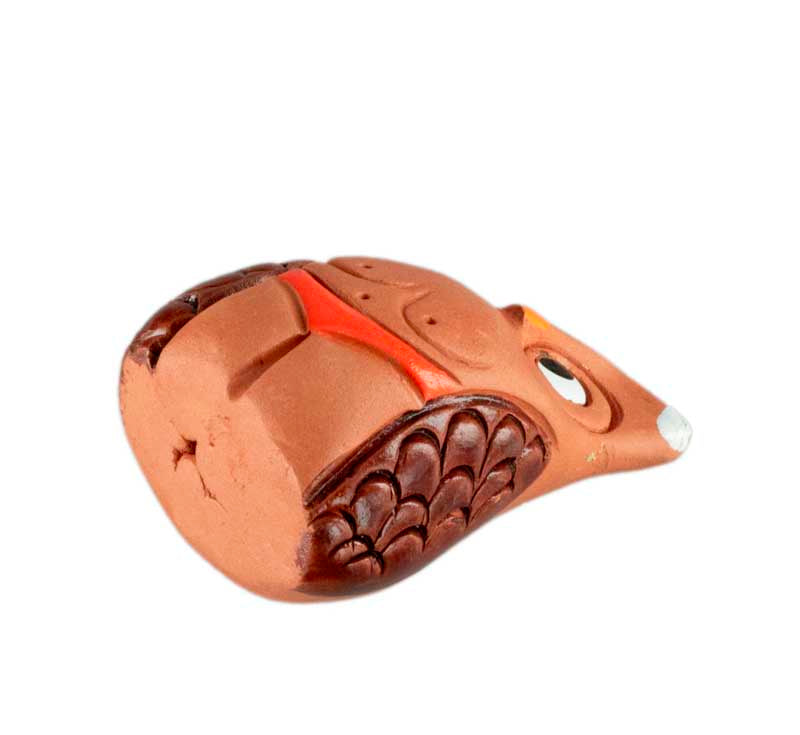 Figurine Chouette En Terre Cuite – Maillot De Bain Orange – Artisanat De Pologne