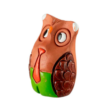 Figurine Chouette En Terre Cuite – Short Et Cravate – Artisanat De Pologne