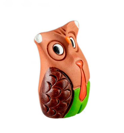 Figurine Chouette En Terre Cuite – Short Et Cravate – Artisanat De Pologne