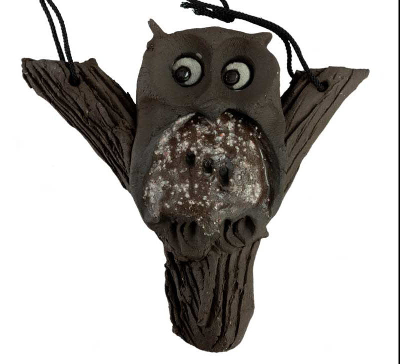Figurine Chouette Murale En Terre Cuite – Suspension Artisanale De Pologne