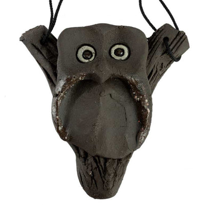 Figurine Chouette Murale En Terre Cuite – Suspension Artisanale De Pologne
