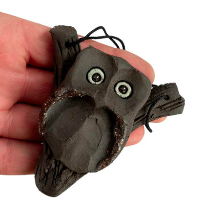 Figurine Chouette Murale En Terre Cuite – Suspension Artisanale De Pologne