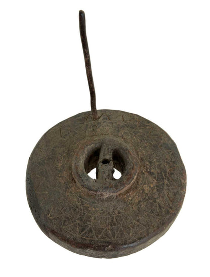 Ancien Moulin À Épices En Bois Sculpté – Artisanat Populaire Indien