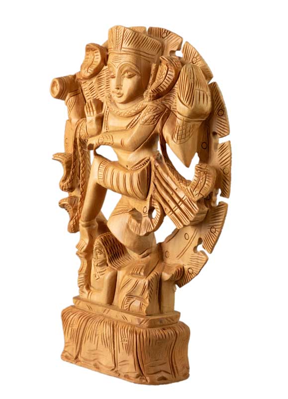 Statue Shiva Nataraja en Bois du Sud de l’Inde – Danse Cosmique