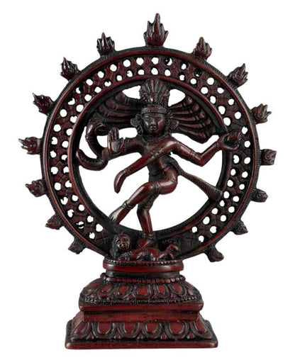 Statue Shiva Nataraja Bordeaux du Népal – Danse Cosmique en Résine