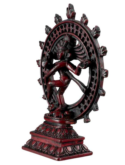 Statue Shiva Nataraja Bordeaux du Népal – Danse Cosmique en Résine