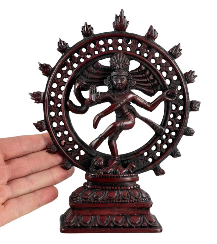 Statue Shiva Nataraja Bordeaux du Népal – Danse Cosmique en Résine