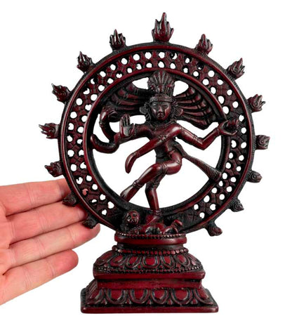 Statue Shiva Nataraja Bordeaux du Népal – Danse Cosmique en Résine
