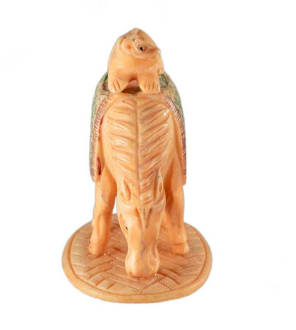 Figurine Cheval et Singe en Os Sculpté – Artisanat Chinois Fait Main