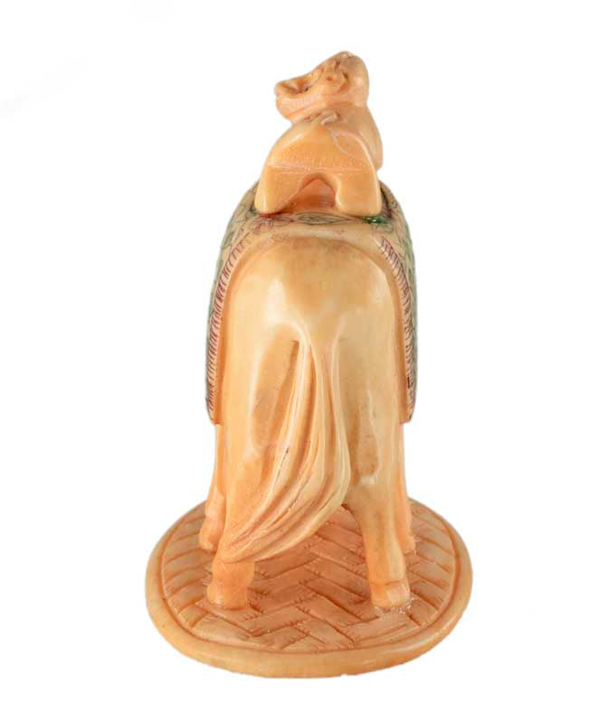 Figurine Cheval et Singe en Os Sculpté – Artisanat Chinois Fait Main