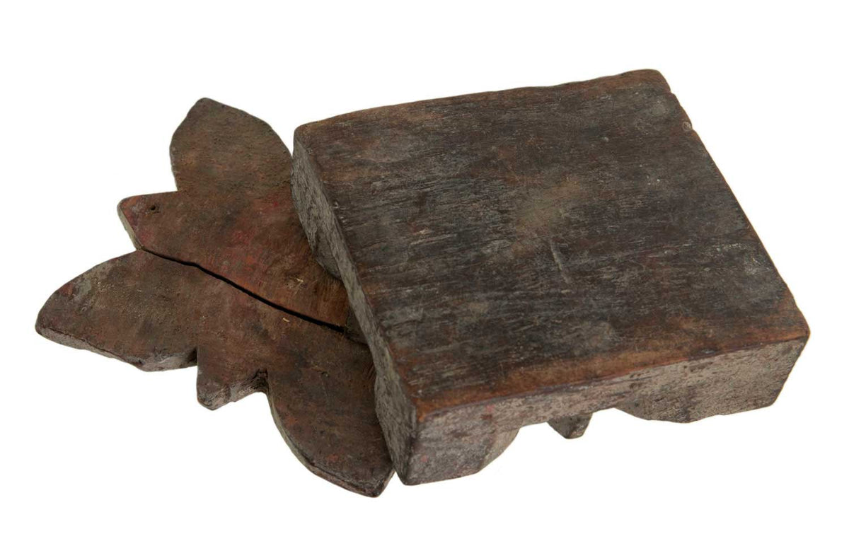 Boîte À Tikka Et À Épices Ancienne En Bois – Artisanat Du Rajasthan