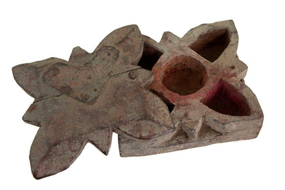 Boîte À Tikka Et À Épices Ancienne En Bois – Artisanat Du Rajasthan