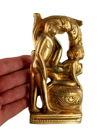 Figurine Érotique Kamasutra En Laiton – Sculpture Artisanale Du Népal