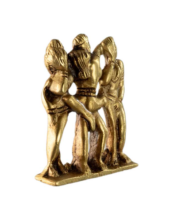 Figurine Érotique En Laiton – Statue Kamasutra Artisanale Indienne