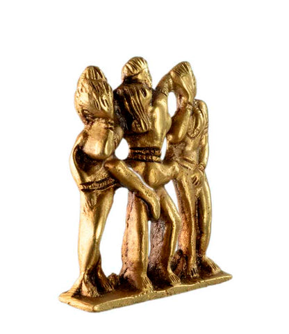 Figurine Érotique En Laiton – Statue Kamasutra Artisanale Indienne