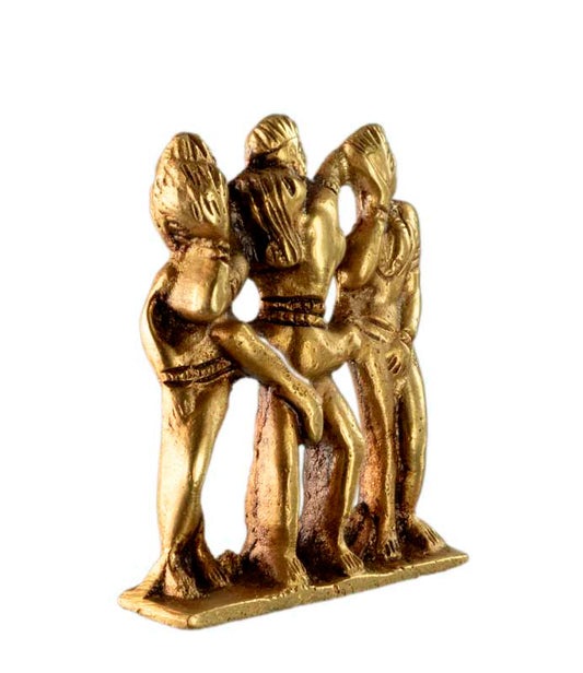 Figurine Érotique En Laiton – Statue Kamasutra Artisanale Indienne