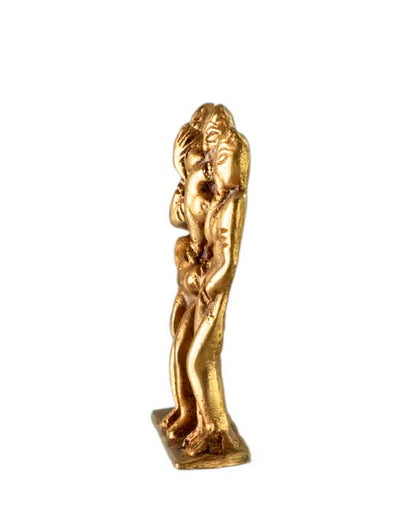 Figurine Érotique En Laiton – Statue Kamasutra Artisanale Indienne
