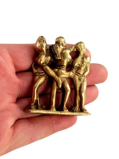 Figurine Érotique En Laiton – Statue Kamasutra Artisanale Indienne