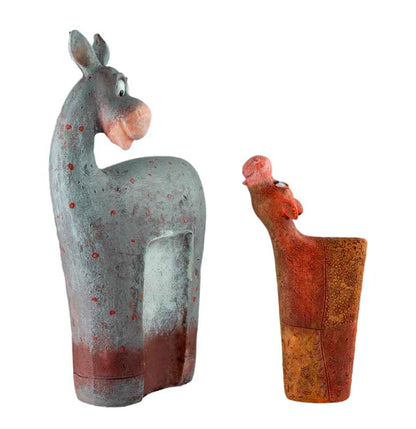 Figurines Chevaux Jument Et Poulain En Résine – Décoration Équestre
