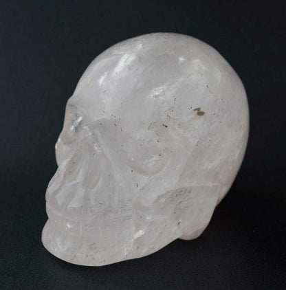 Grand Crâne De Cristal de Roche – Objet Rituel Chamanique Népalais