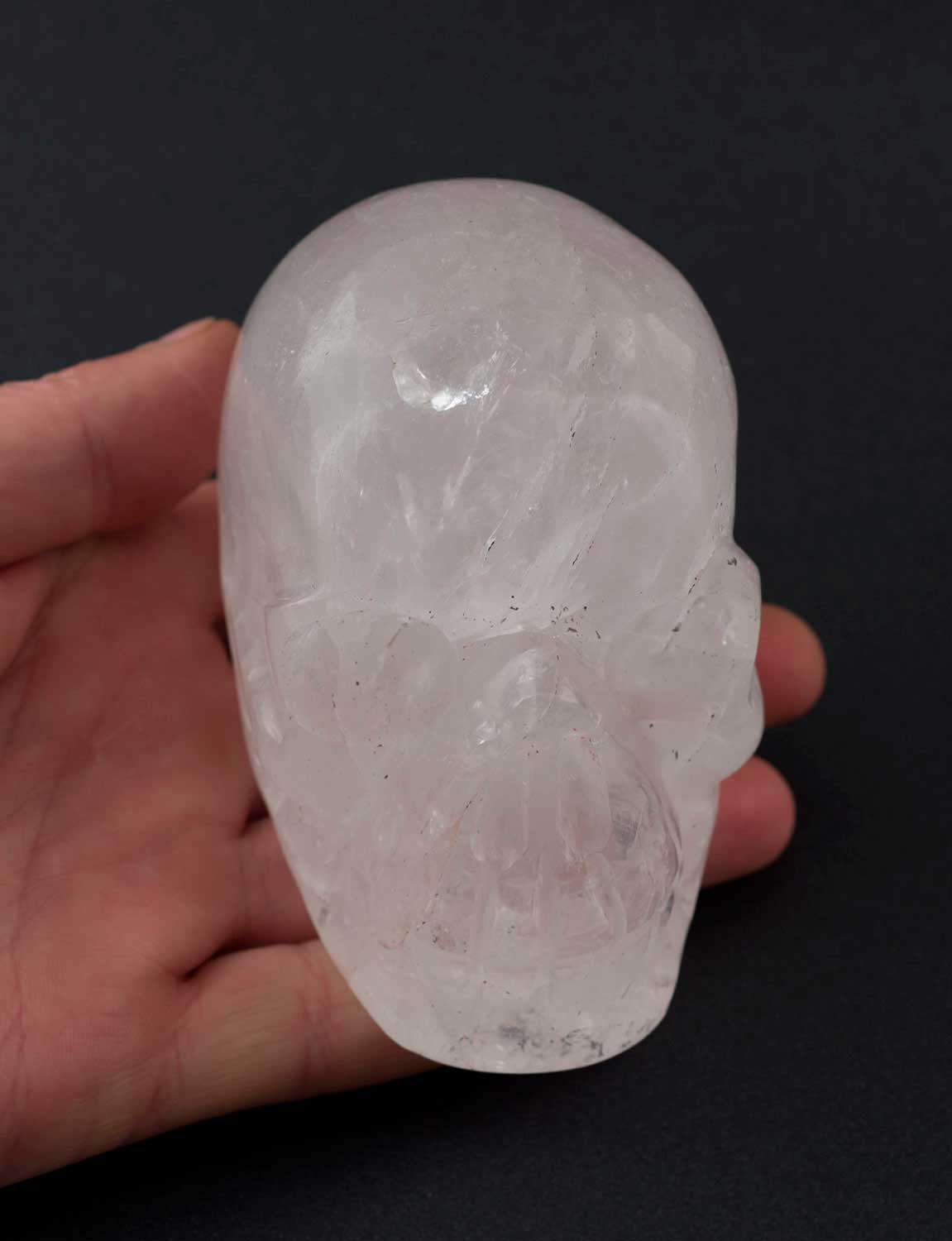 Grand Crâne De Cristal de Roche – Objet Rituel Chamanique Népalais