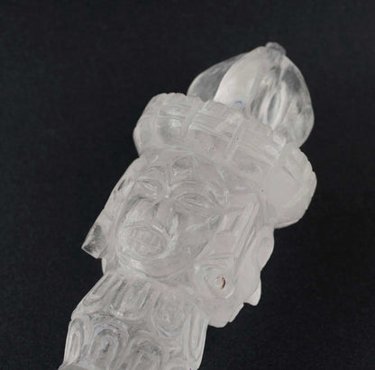 Grand Phurba En Cristal De Roche 31 cm – Vajra Kila Dague Rituelle Tibétaine