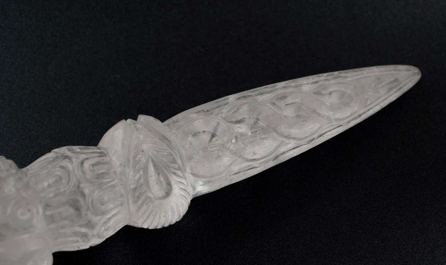 Grand Phurba En Cristal De Roche 31 cm – Vajra Kila Dague Rituelle Tibétaine