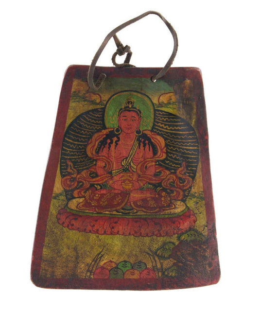 Tsakli Bouddhiste – Peinture Miniature Tibétaine Sur Os De Bovin