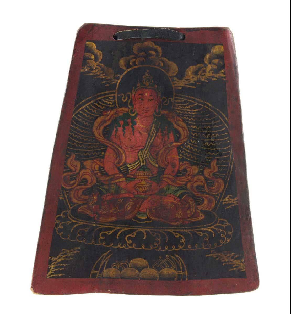 Thangka Bouddhiste Bouddha Amitayus – Artisanat Népalais En Os De Yak
