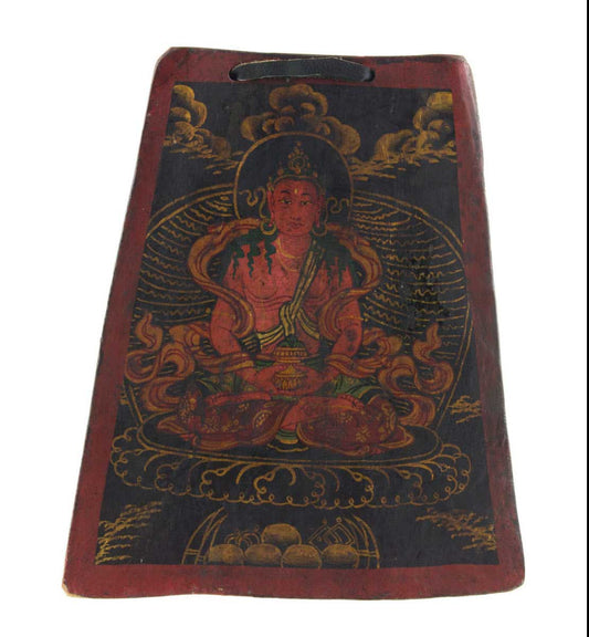 Thangka Bouddhiste Bouddha Amitayus – Artisanat Népalais En Os De Yak