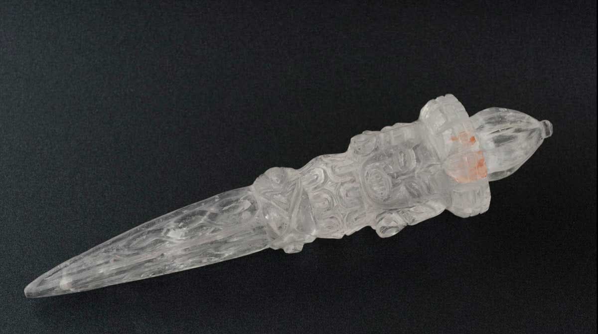 Grand Phurba En Cristal De Roche 26 cm – Vajrakila Dague Rituelle Tibétaine