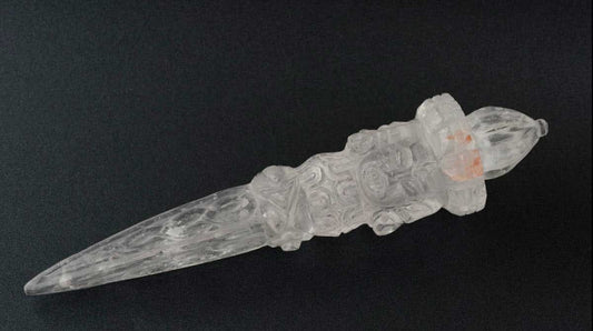 Grand Phurba En Cristal De Roche 26 cm – Vajrakila Dague Rituelle Tibétaine