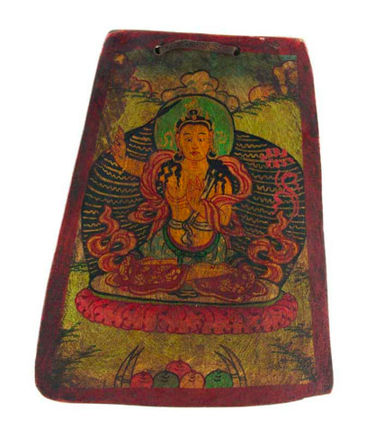 Thangka Bouddhiste Manjushri – Artisanat Népalais En Os De Yak