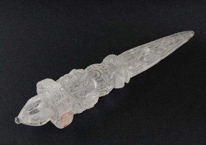 Grand Phurba En Cristal De Roche 26 cm – Vajrakila Dague Rituelle Tibétaine