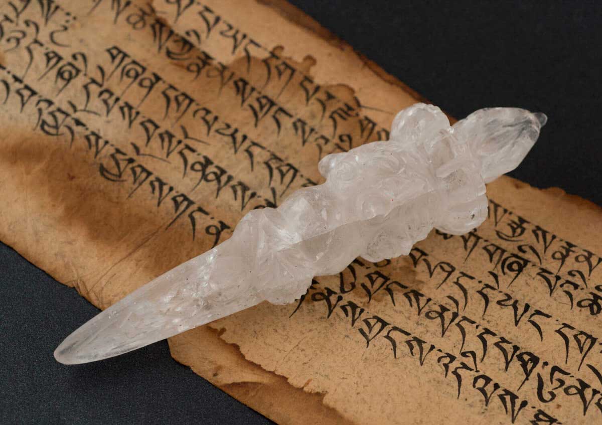 Grand Phurba En Cristal De Roche – Vajra Kila Tibétain Rituel