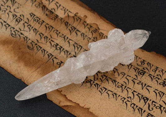 Grand Phurba En Cristal De Roche – Vajra Kila Tibétain Rituel