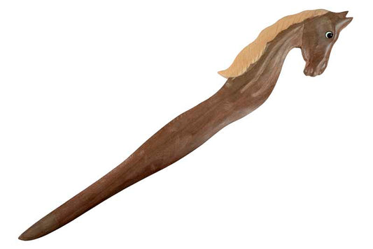 Coupe-Papier Buste De Cheval En Bois – Artisanat Fait Main