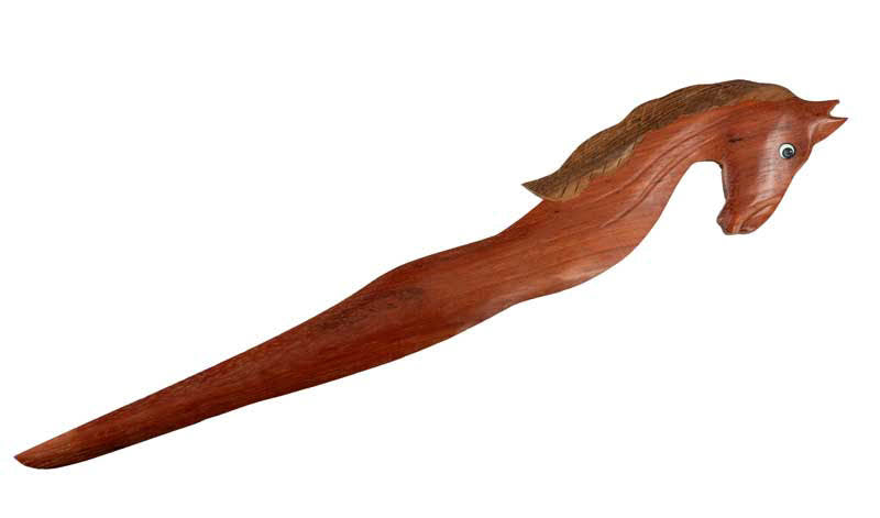 Coupe-Papier Buste De Cheval En Bois – Artisanat Fait Main