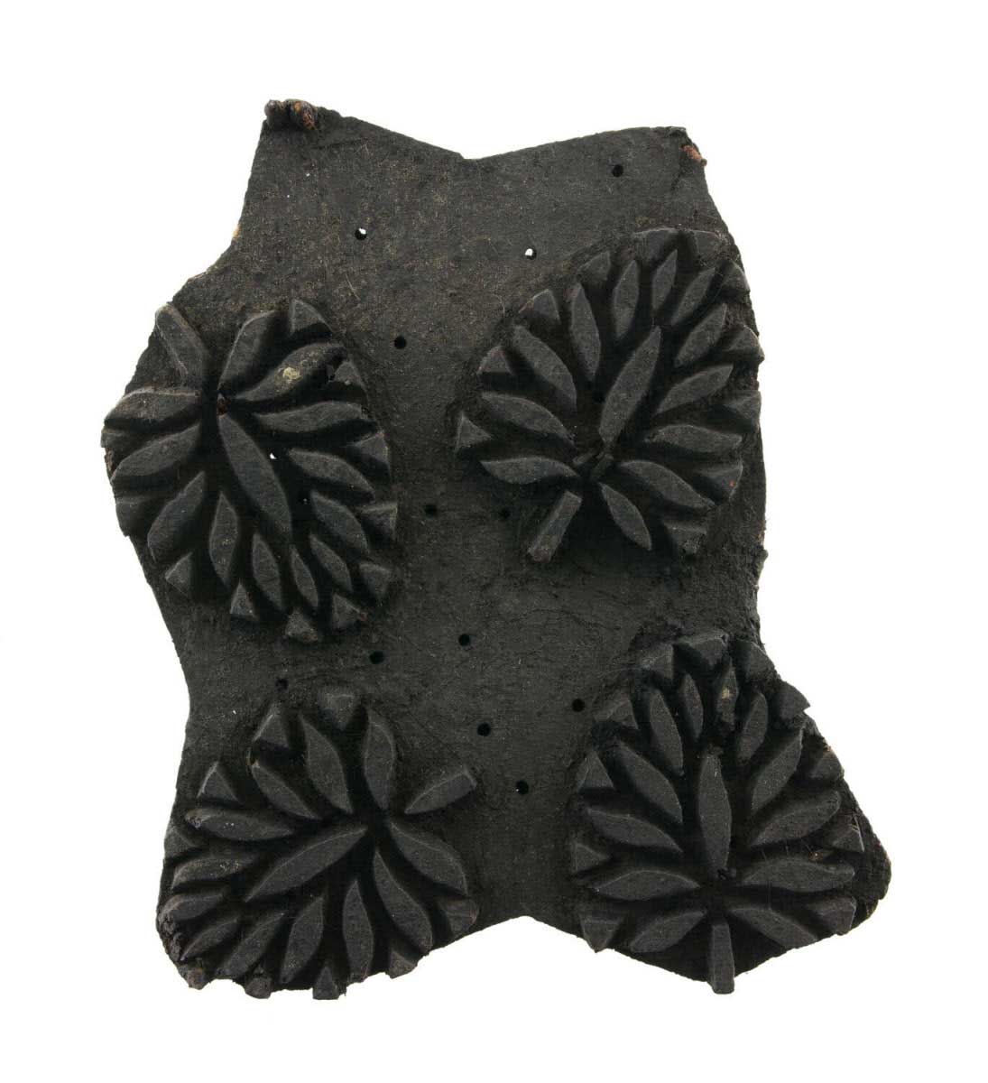 Tampon Indien Ancien en Bois Bunta – Batik, Block Print et Motifs Géométriques