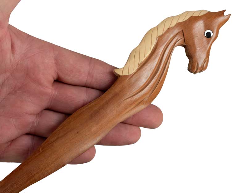 Coupe-Papier Buste De Cheval En Bois – Artisanat Fait Main