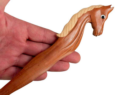 Coupe-Papier Buste De Cheval En Bois – Artisanat Fait Main